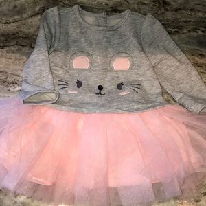 Gymboree gray mouse sweatshirt tulle dress